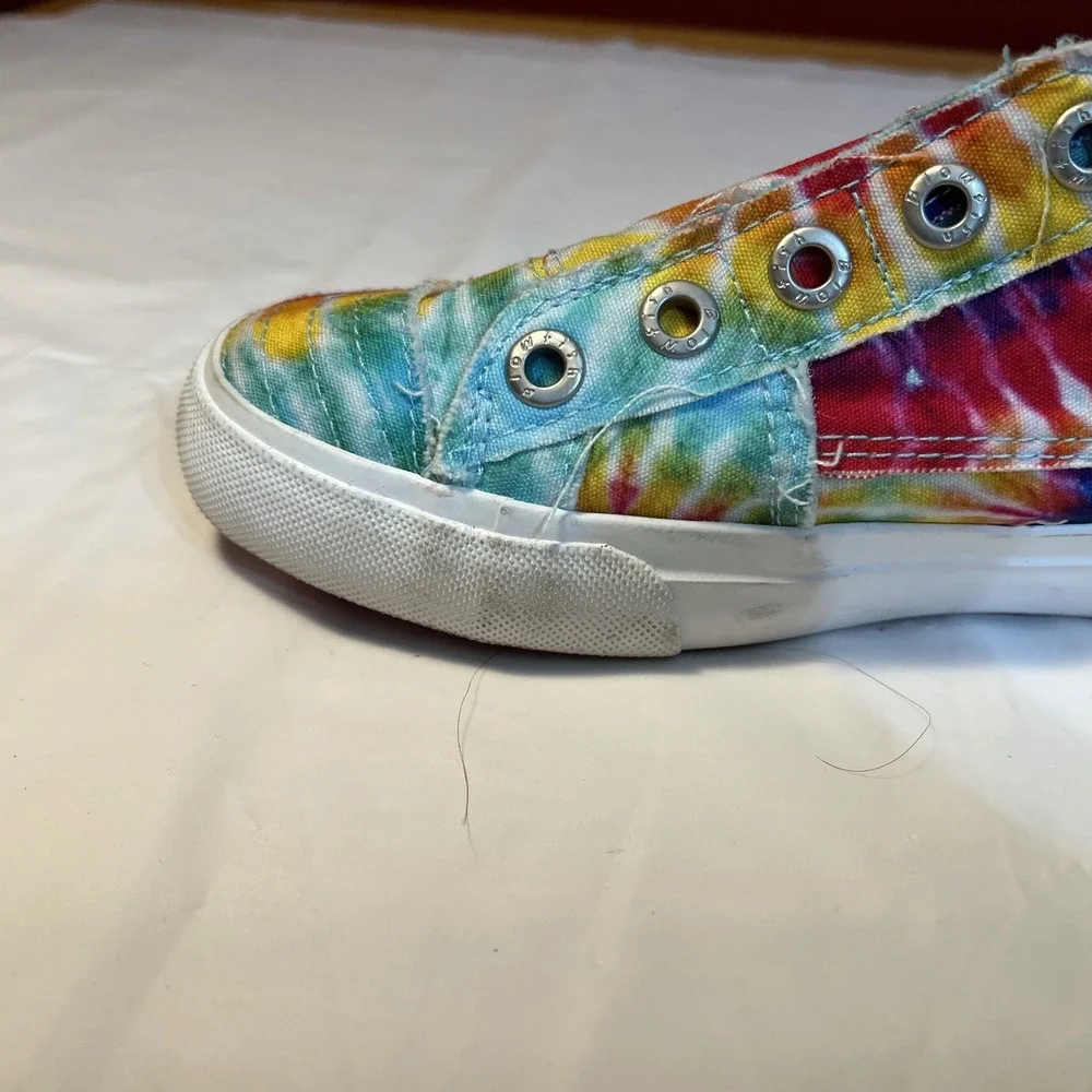 Blowfish Malibu Kids Girl's Slip On Flat Sneakers DB8 Multicolor Tie-Dye Size 4